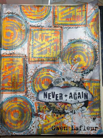 Art Journal Tutorial with Seth Apter Stencils - Gwen Lafleur
